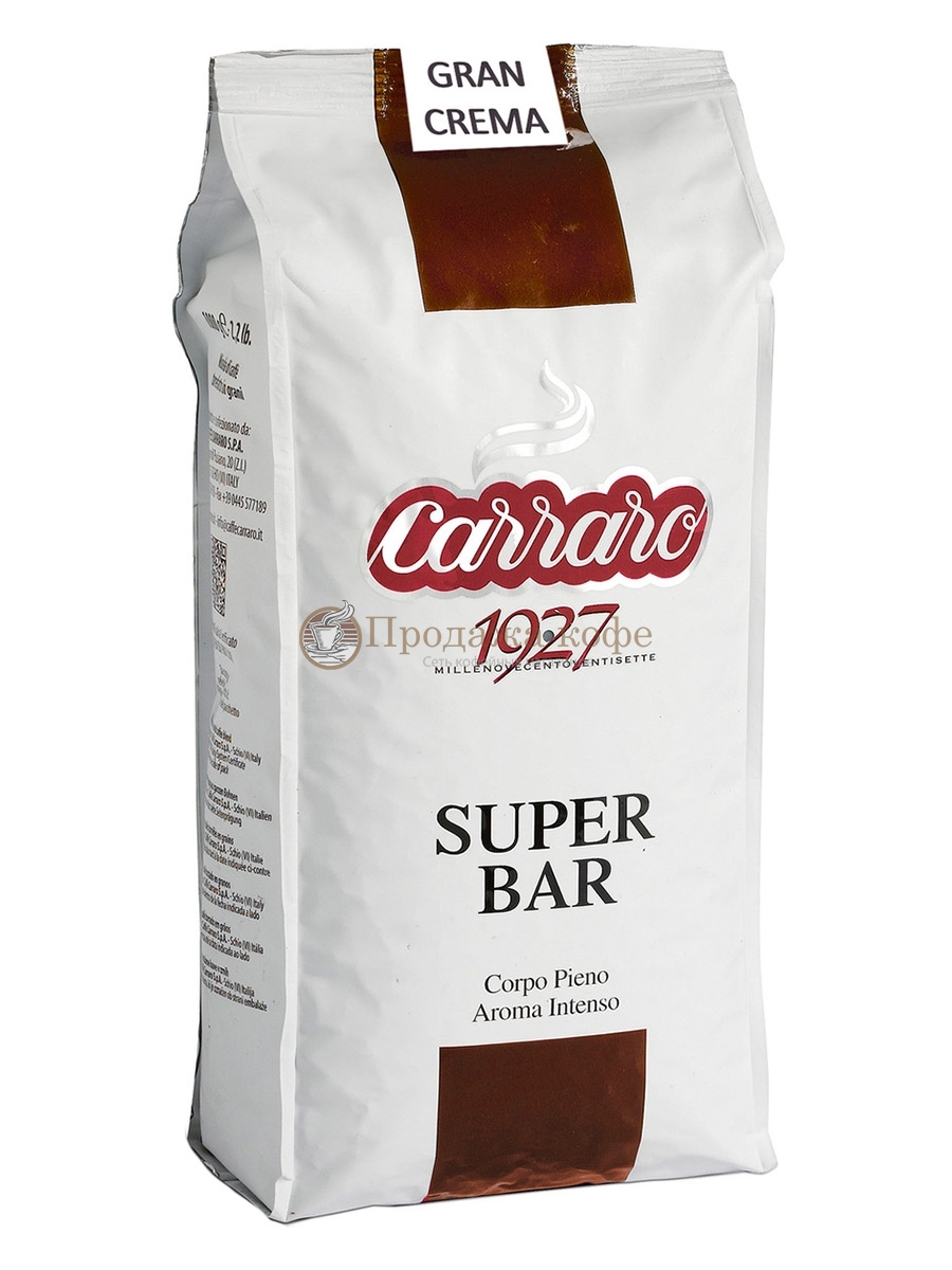 Кофе в зернах Carraro caffe Super Bar (Карраро Супер Бар)  1 кг, пакет с клапаном